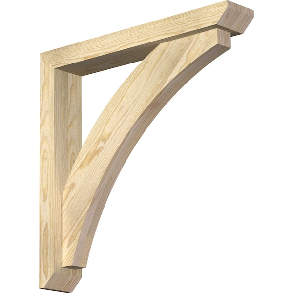 Ekena Millwork Thorton Slat Rough Sawn Bracket w/ Offset Brace, Douglas Fir, 4"W x 24"D x 24"H BKT0402X24X24THR06RDF - main